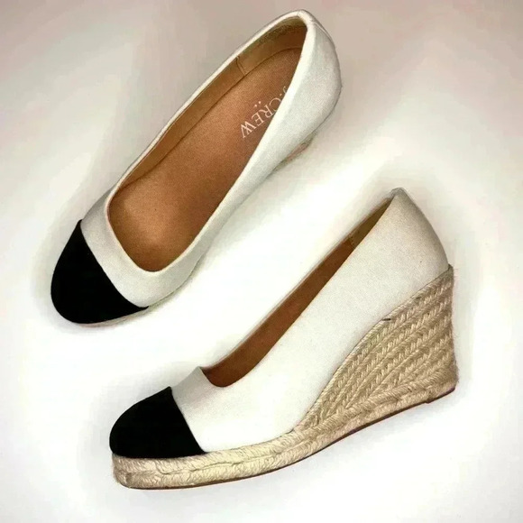 J Crew Women’s Cap-toe canvas espadrille wedges Size- 7 - Picture 8 of 12